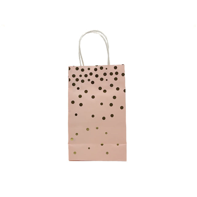 Papiertüte mit Henkel (rosa / gold)