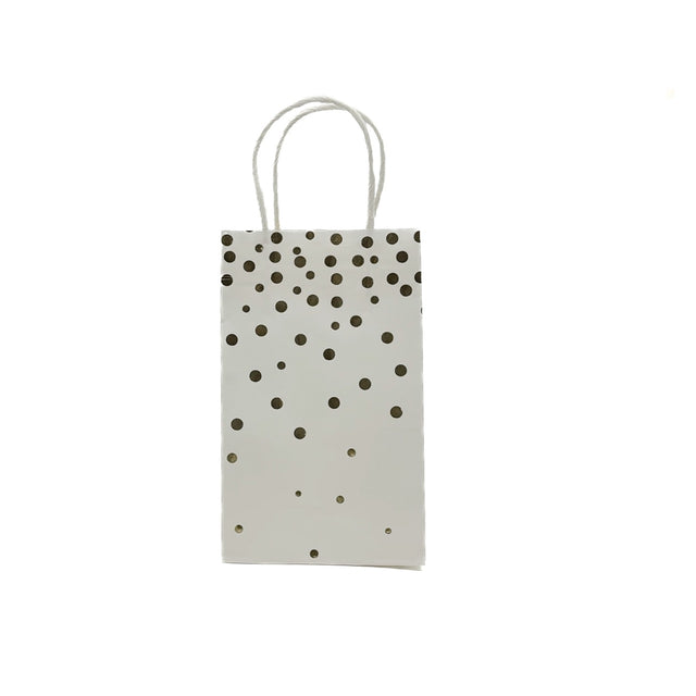 Papiertüte mit Henkel (weiß / gold)